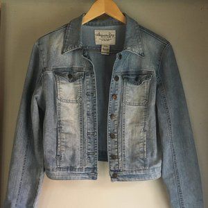 American Rag Light Blue Cropped Denim Jacket Med